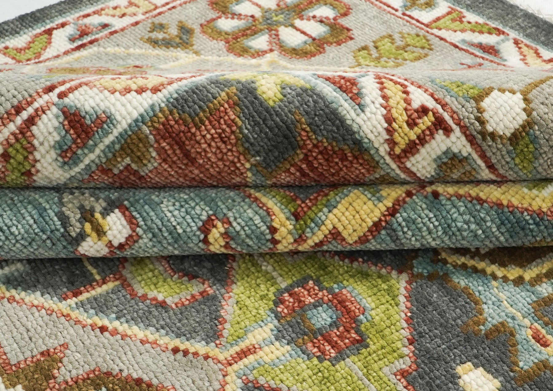 10x14 Gray, Slate, Aqua Color Hand Knotted Oushak Wool  Oriental Rug