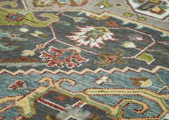10x14 Gray, Slate, Aqua Color Hand Knotted Oushak Wool  Oriental Rug
