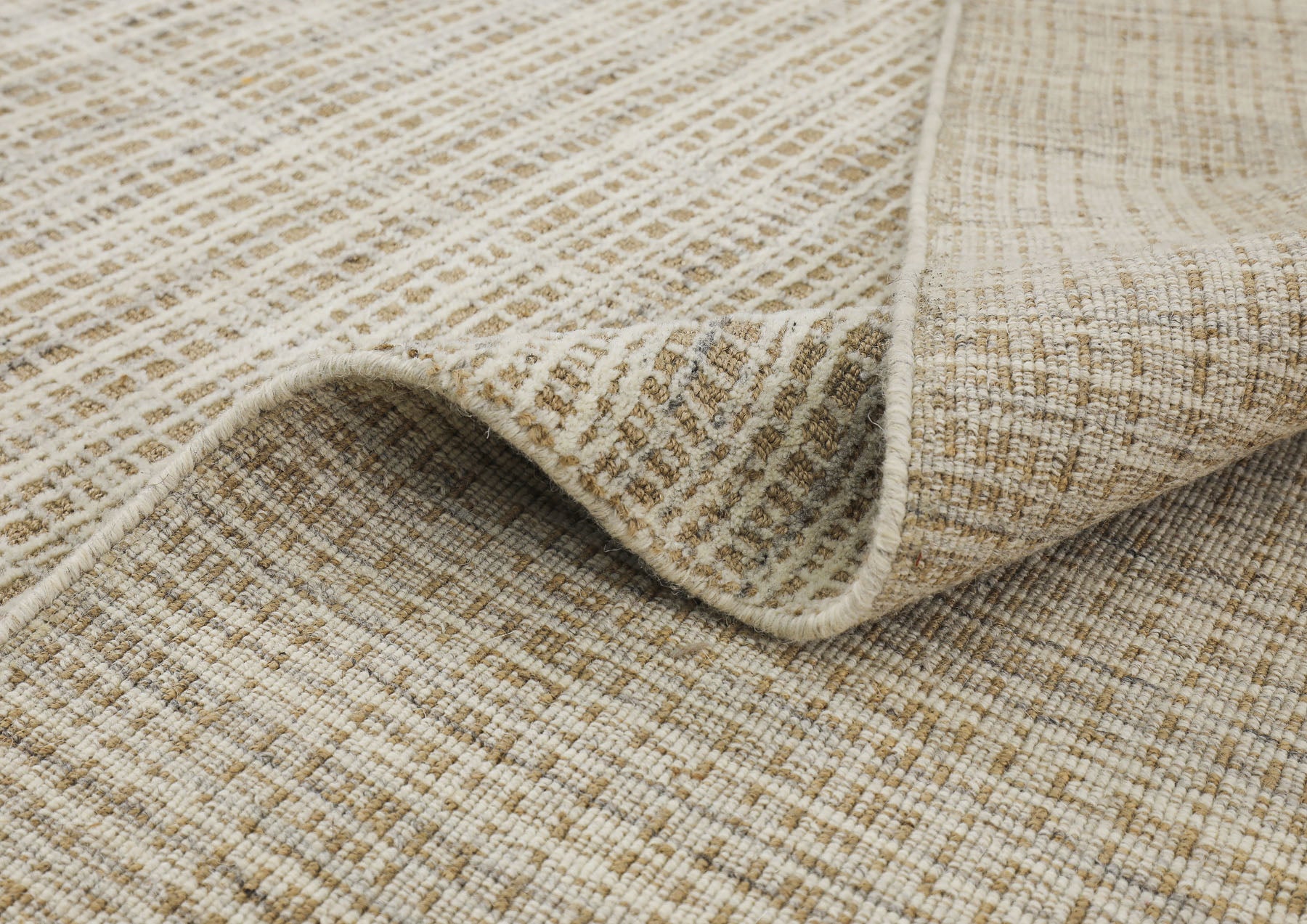 8x10 Tan, Ivory, Color Hand Loomed  Wool & Jute Modern & Contemporary Oriental Rug