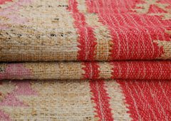 Multi Size Coral Beige Tan Color Hand Woven Kilim Jute Southwestern Oriental Rug