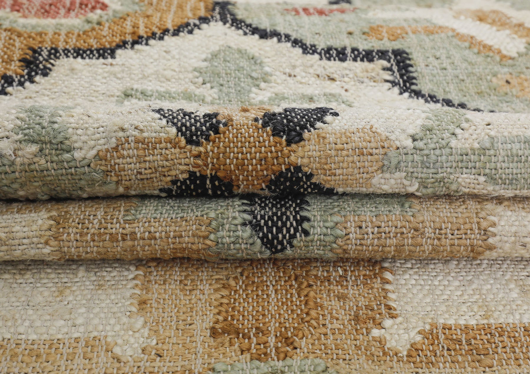 Multi Size Ivory Tan Brown Color Hand Woven Kilim Jute Traditional Oriental Rug