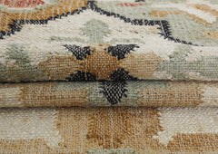 Multi Size Ivory Tan Brown Color Hand Woven Kilim Jute Traditional Oriental Rug