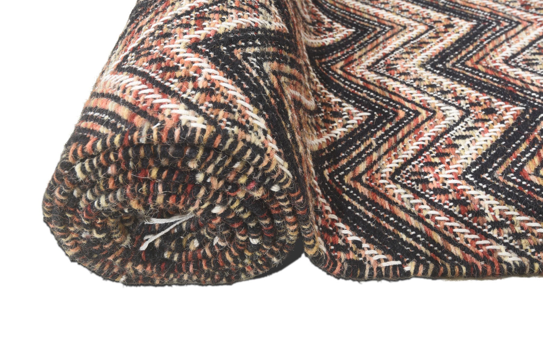 Multi Size Black Ivory Rust Color Hand Woven  Wool Modern & Contemporary Oriental Rug