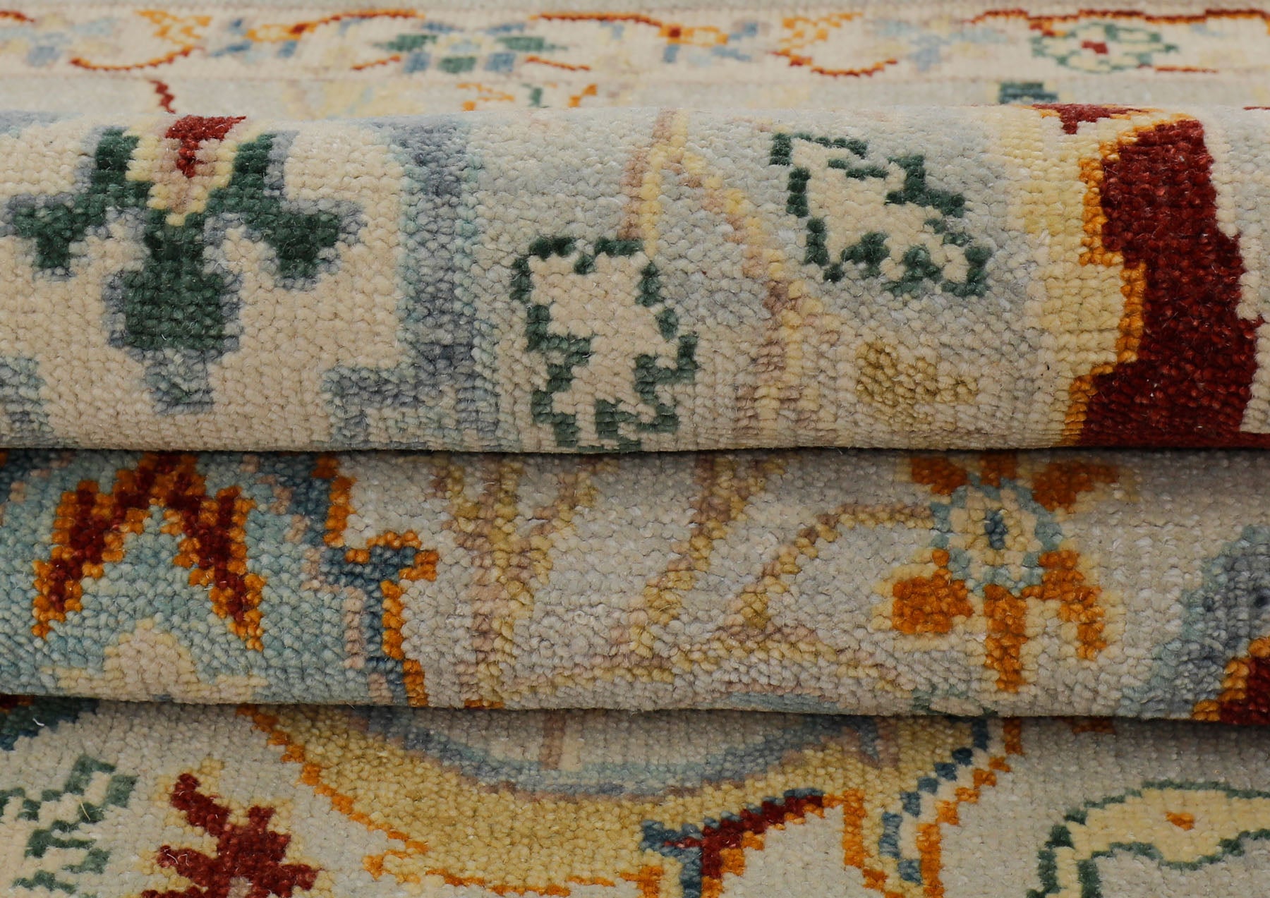 Mint Gray Multi Size Oushak Arts & Crafts Hand Knotted Wool Oriental Area Rug
