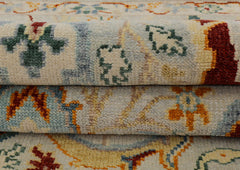 Mint Gray Multi Size Oushak Arts & Crafts Hand Knotted Wool Oriental Area Rug