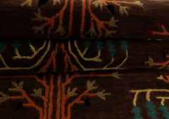 Multi Size Chocolate Pistachio Black Color Hand Tufted  Wool  Oriental Rug