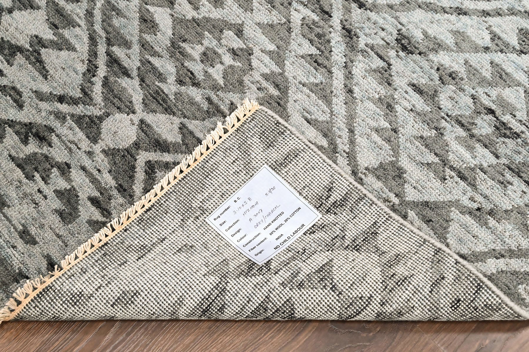 Dark Gray 3'10''x5'8'' Oushak Southwestern Hand Knotted Wool Oriental Area Rug