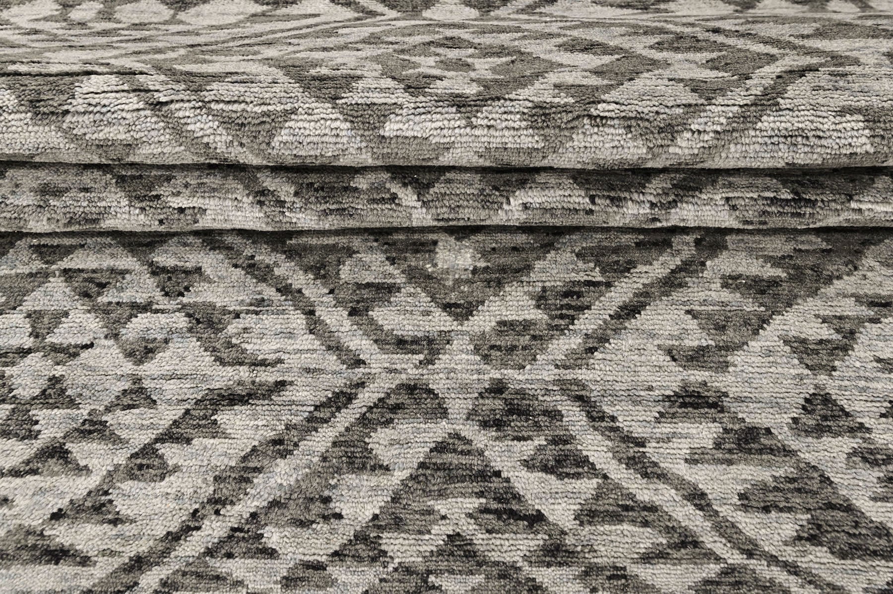 Dark Gray 3'10''x5'8'' Oushak Southwestern Hand Knotted Wool Oriental Area Rug