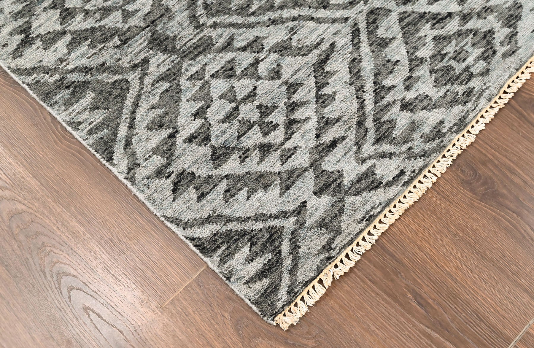 Dark Gray 3'10''x5'8'' Oushak Southwestern Hand Knotted Wool Oriental Area Rug