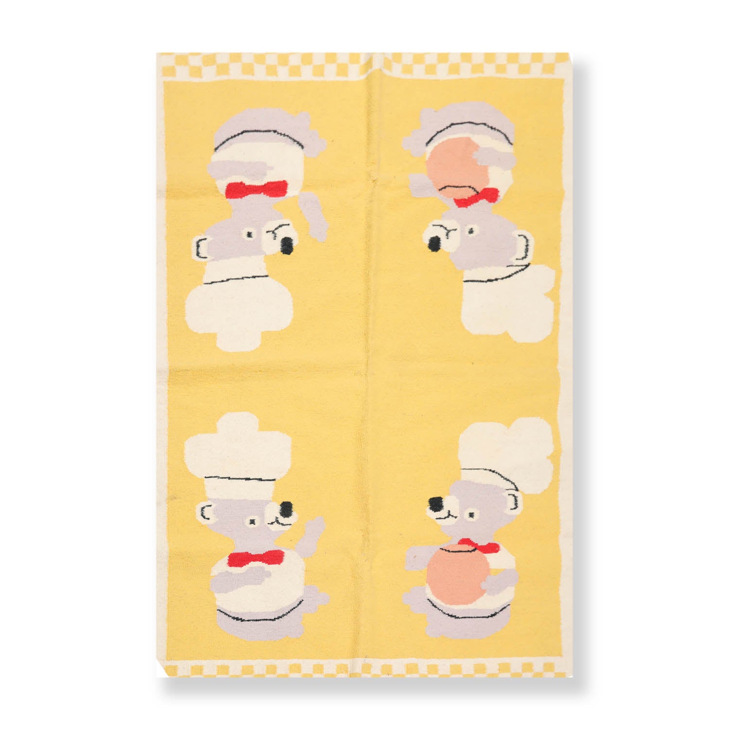 4x6 Yellow, Beige, Lavender Color Hand Woven Cartoon Theme 100% Wool Traditional-Persian/Oriental Oriental Rug