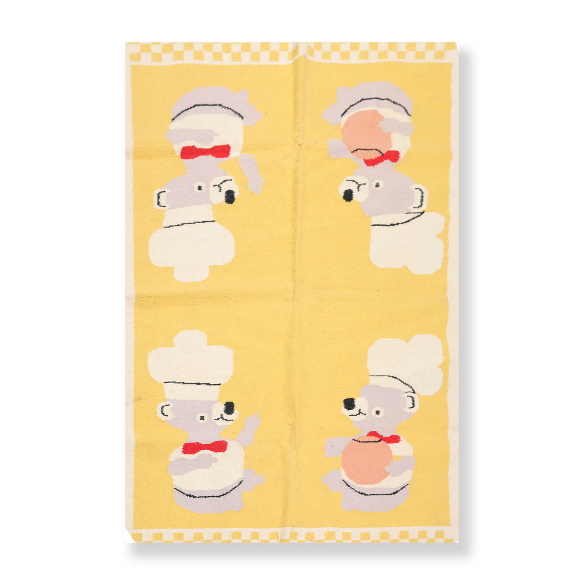 4x6 Yellow, Beige, Lavender Color Hand Woven Cartoon Theme 100% Wool Traditional-Persian/Oriental Oriental Rug