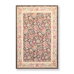 4x6 Brown, Beige, Pink Color Hand Knotted Floral 100% Wool Traditional-European Oriental Rug