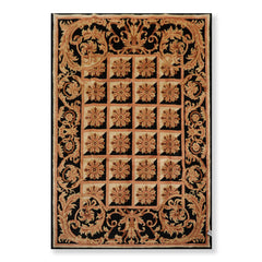 5x7 Beige, Black, Brown Color Hand Knotted Bordered 100% Wool Traditional-Persian/Oriental Oriental Rug