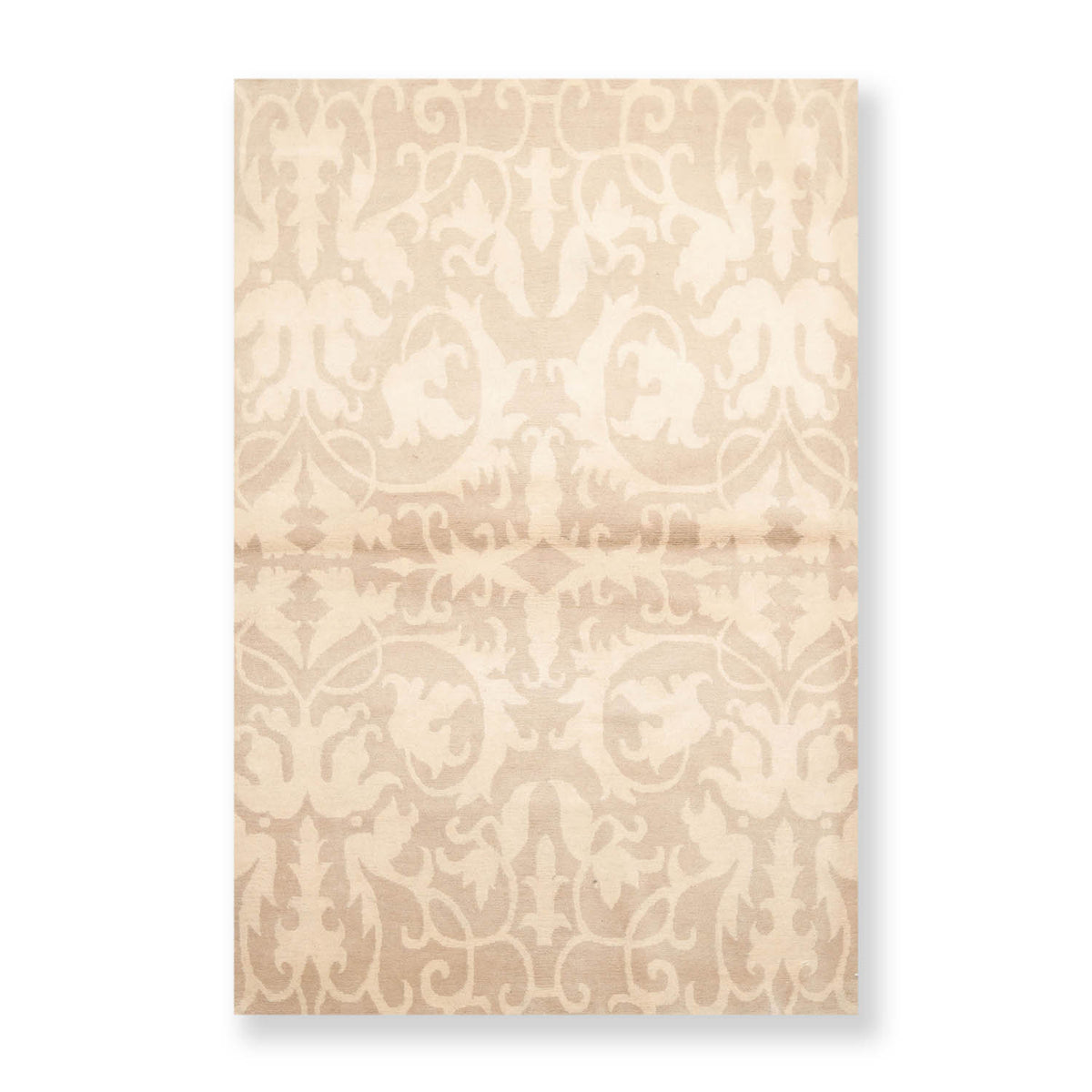 4x6 Beige, , Color Hand Knotted All-Over 100% Wool Transitional Oriental Rug