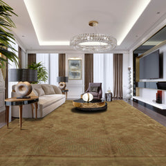 9x12 Moss, Brown, Blue Color Hand Knotted Floral Wool & Silk Traditional-Persian/Oriental Oriental Rug