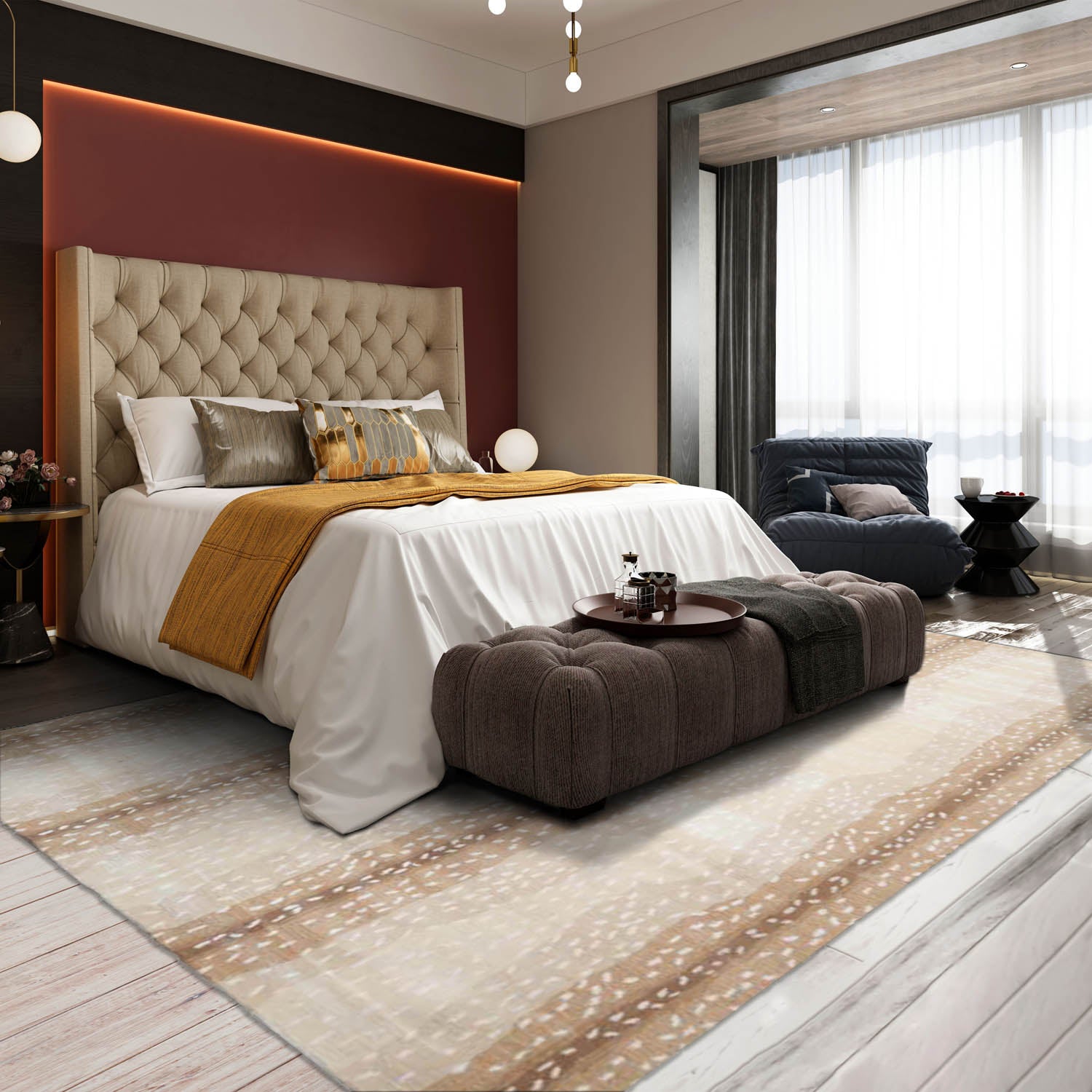 Multi Size Multicolor Tan Brown Color Hand Tufted Animal Print 100% Wool Modern Oriental Rug