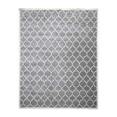 8x10 Gray, Ivory, Color Hand Tufted All-Over 100% Wool Contemporary Oriental Rug