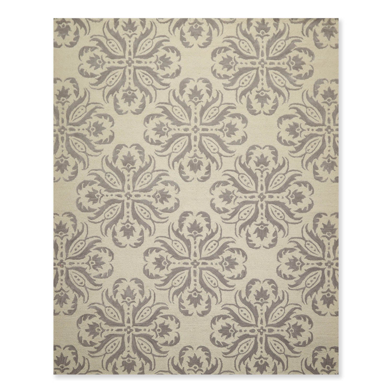 8x10 Beige, , Color Hand Tufted All-Over 100% Wool Transitional Oriental Rug