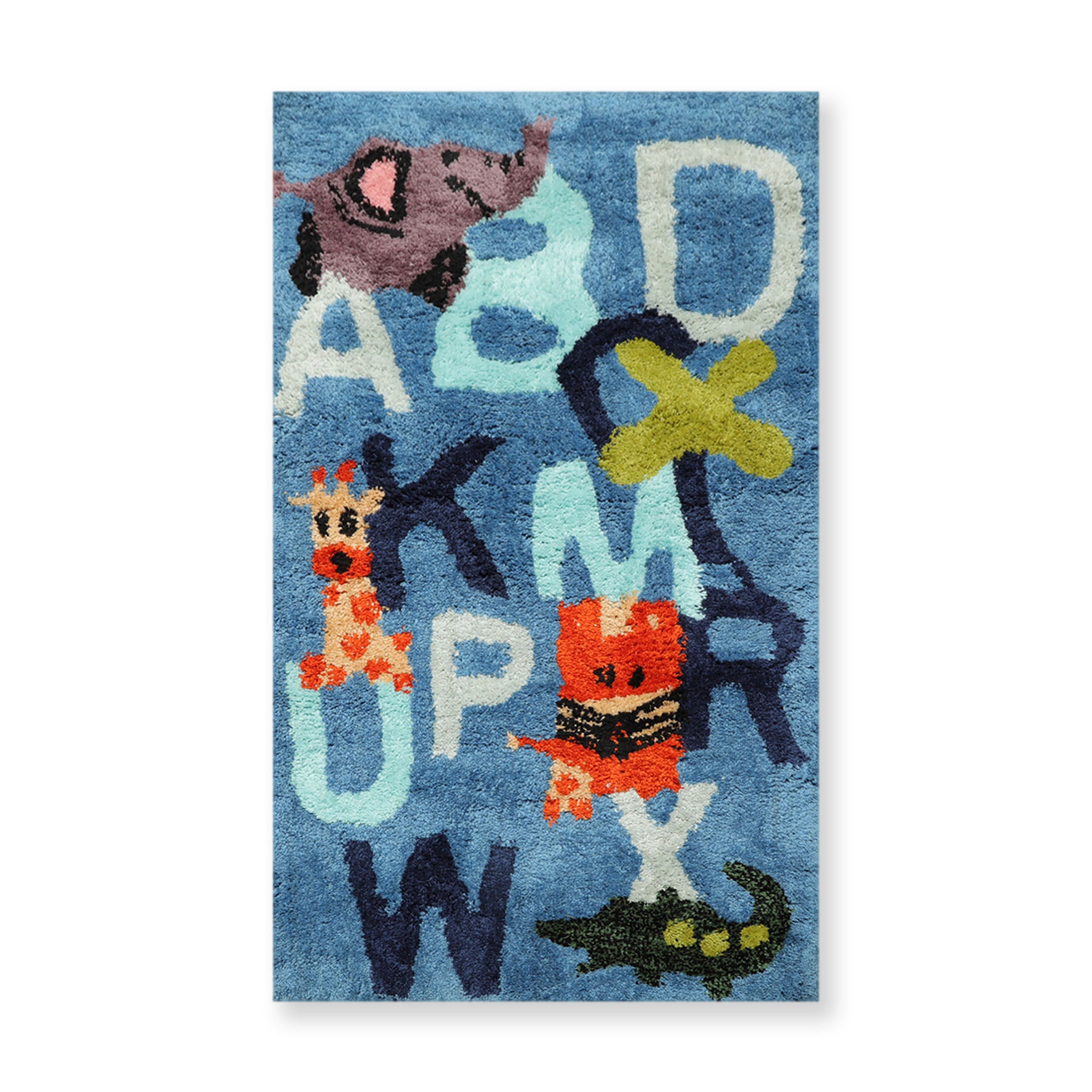 3x5 Blue, Multi, Color Hand Tufted Oriental Area Rug Polyster/Cotton Blend Novelty Oriental Rug