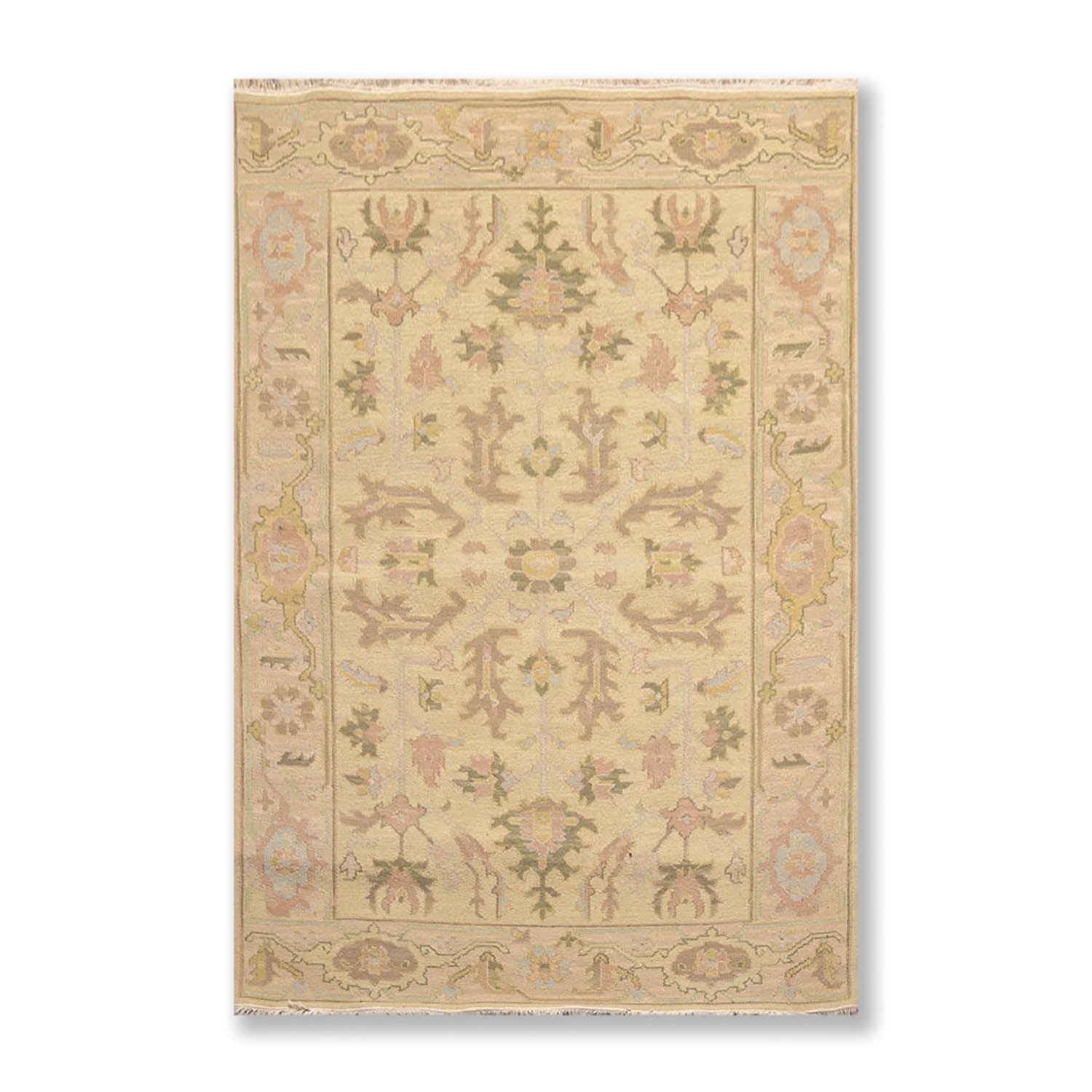 3x5 Multi, Gray, Gold Color Hand Knotted All-Over 100% Wool Traditional Oriental Rug