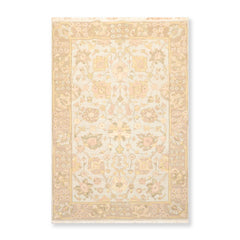 3x5 Blue, Tan, Gold Color Hand Knotted All-Over 100% Wool Traditional Oriental Rug