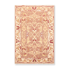 3x5 Brown, Beige, Gold Color Hand Knotted All-Over 100% Wool Traditional Oriental Rug
