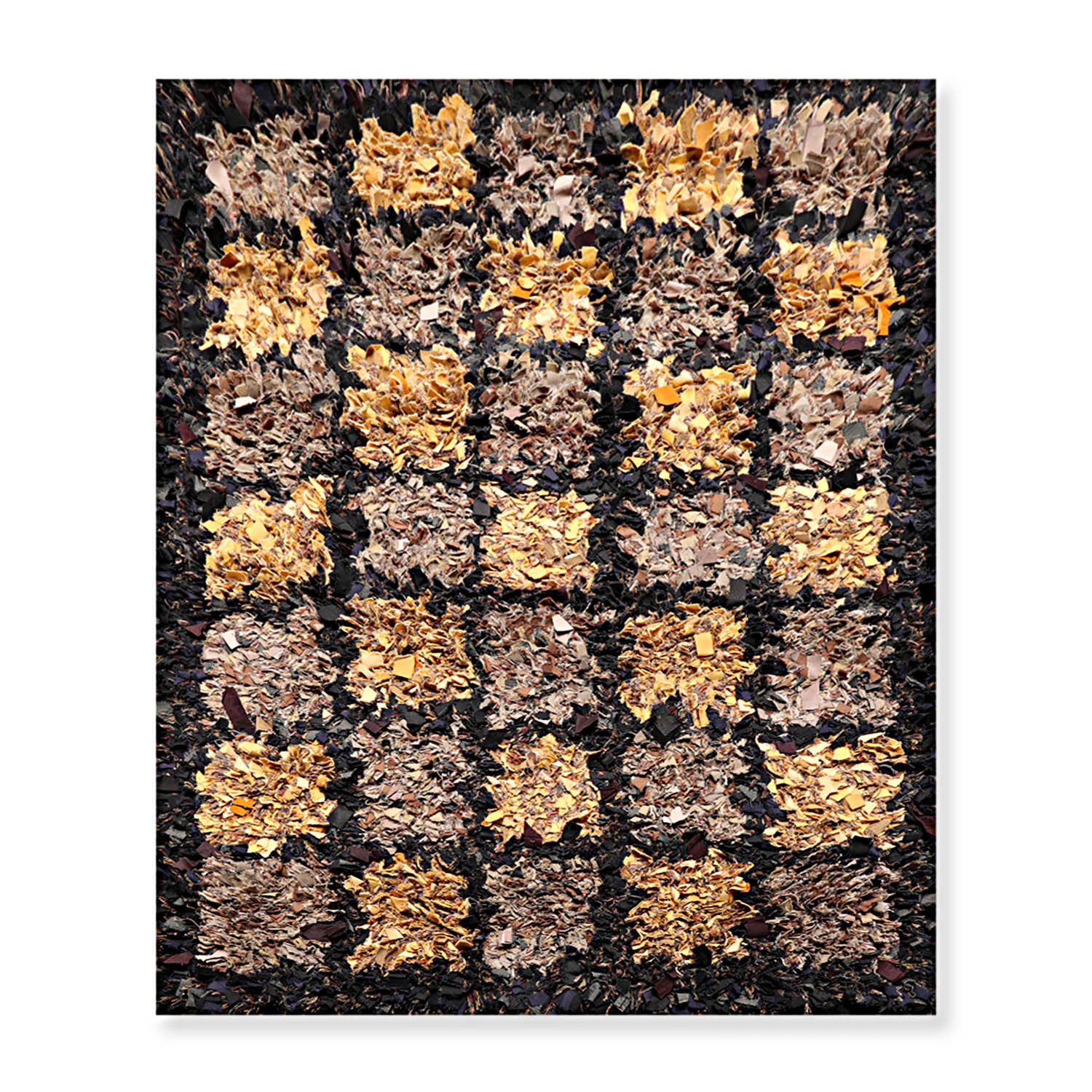 4x6 Black, Gold, Gray Color Hand Made All-Over 100% Wool Hippie Oriental Rug