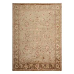 9' x 12'3" Hand Knotted Wool Stone Wash Peshawar Vegetable Dyes Area Rug Camel