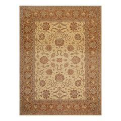 8'2" x 11'4" Hand Knotted Wool Stone Wash Peshawar Vegetable Dyes Area Rug Beige