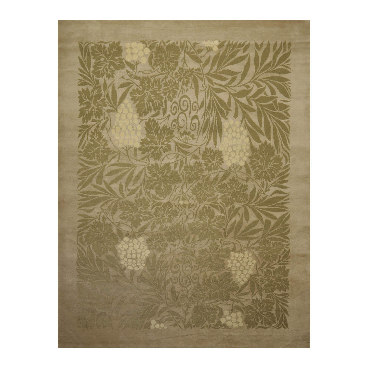 8x10 Moss, Sage, Color Hand Knotted All-Over 100% Wool Traditional Oriental Rug