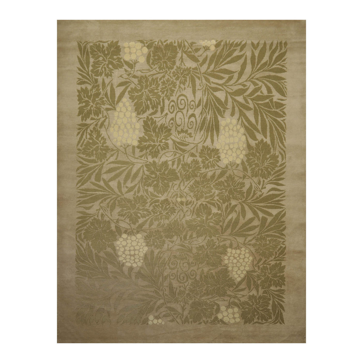 8x10 Moss, Sage, Color Hand Knotted All-Over 100% Wool Traditional Oriental Rug