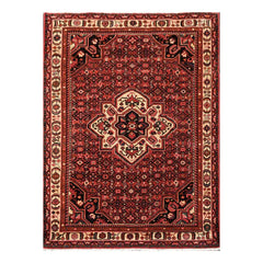 5'1" x 6'10" Hand Knotted 100% Wool Vegetable Dyes Oriental Area Rug Red