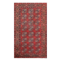3'9" x 6'8" Hand Knotted Antique 100% Wool Zanjan Oriental Area Rug Red