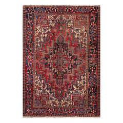 6x9 Rust, Red, Charcoal Color Hand Knotted All-Over 100% Wool Traditional-Persian/Oriental Oriental Rug