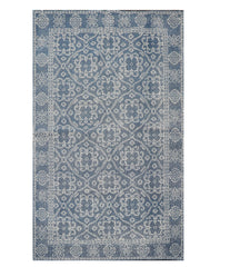 5x8 Blue, Gray, Color Hand Knotted All-Over 100% Wool Traditional Oriental Rug