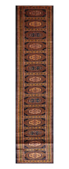 Palace Blue, Gold, Rust Color Hand Knotted All-Over 100% Wool Traditional Oriental Rug