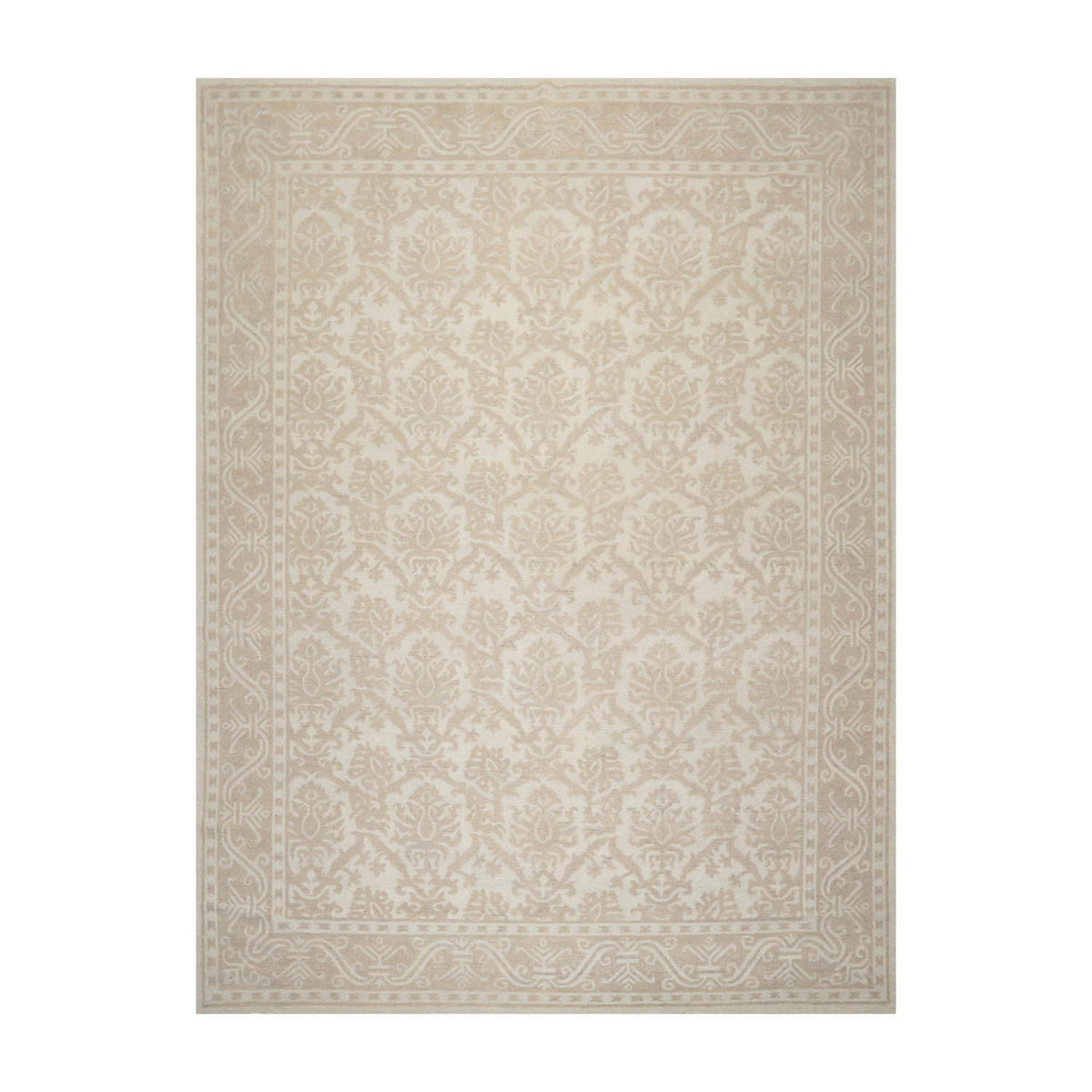 9x12 Gray, Taupe, Color Hand Knotted Afghan Oushak 100% Wool Traditional-Persian/Oriental Oriental Rug