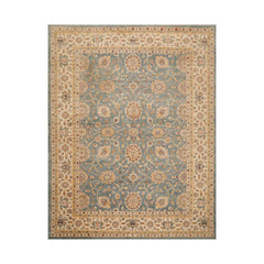 9x12 Slate, Beige, Taupe Color Hand Knotted All-Over 100% Wool Traditional Oriental Rug