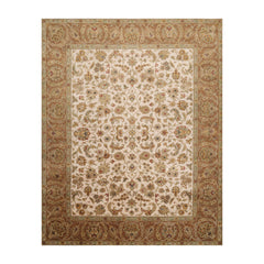 8x10 Beige, Brown, Sage Color Hand Knotted All-Over 100% Wool Traditional-Persian/Oriental Oriental Rug