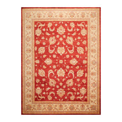 9x12 Orangy Red, Beige, Caramel Color Hand Knotted All-Over 100% Wool Traditional-Persian/Oriental Oriental Rug