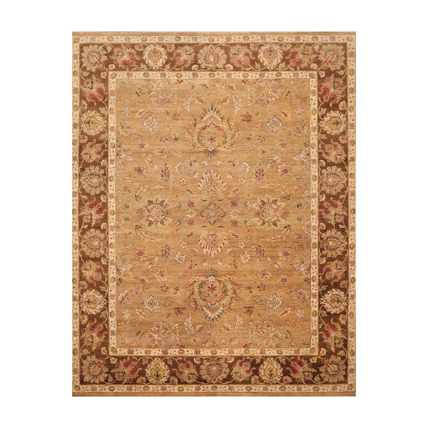 8x10 Camel, Beige, Red Color Hand Knotted All-Over 100% Wool Traditional-Persian/Oriental Oriental Rug