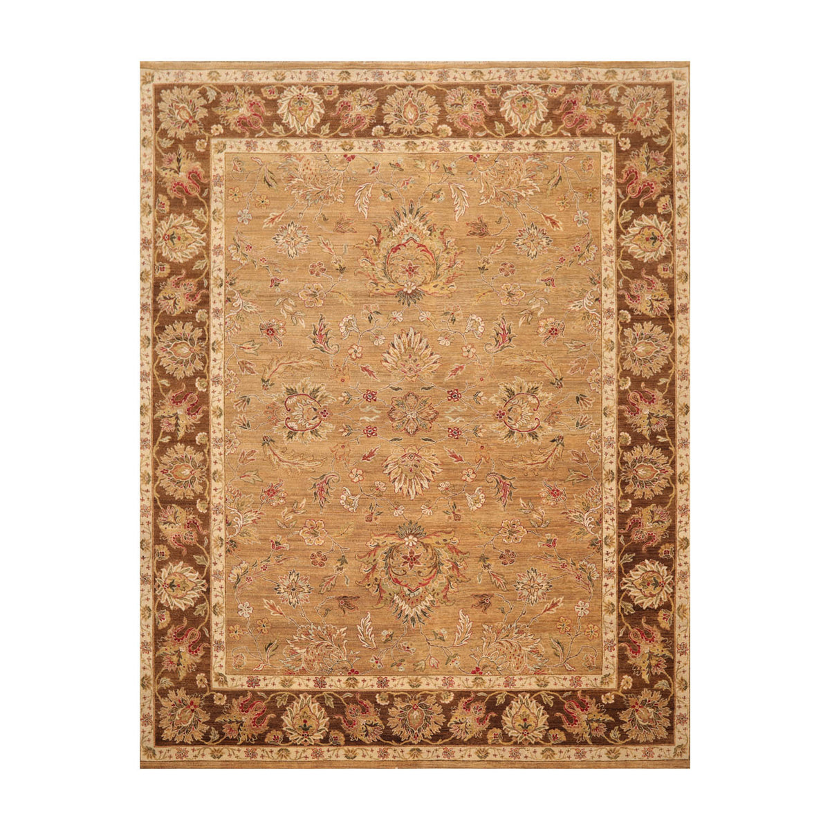 8x10 Camel, Beige, Red Color Hand Knotted All-Over 100% Wool Traditional-Persian/Oriental Oriental Rug