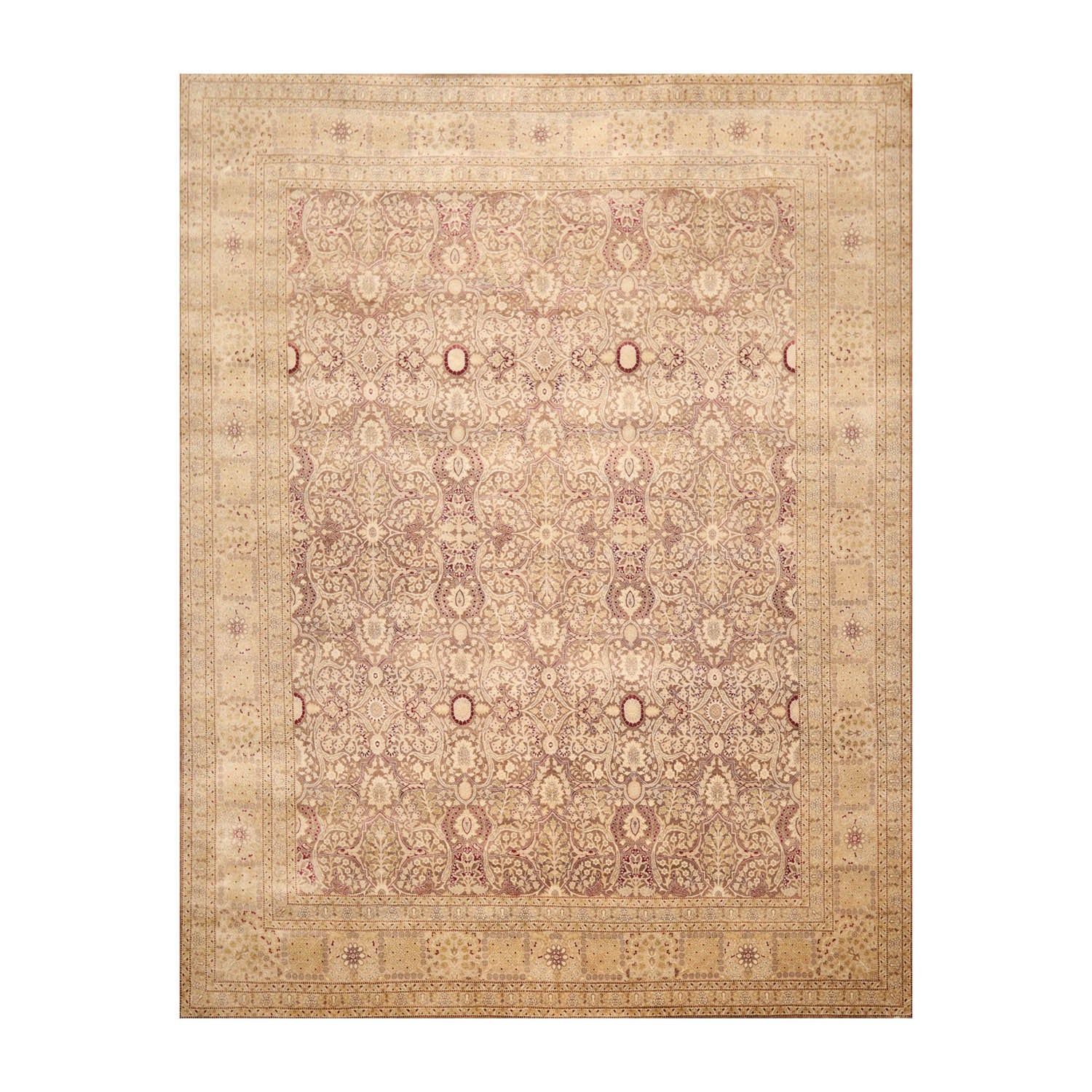 8x10 Brown, Tan, Gold Color Hand Knotted All-Over 100% Wool Traditional-Persian/Oriental Oriental Rug
