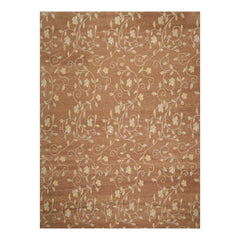 9x12 Brown, Beige, Blue Color Hand Knotted All-Over 100% Wool Transitional Oriental Rug