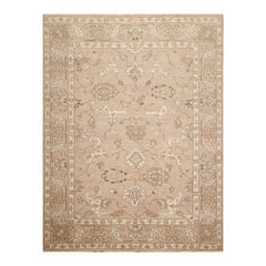 8x10 Taupe, Camel, Brown Color Hand Knotted All-Over 100% Wool Traditional Oriental Rug