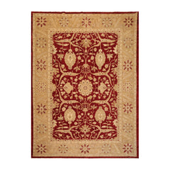 9x12 Rusty Red, Gold, Tan Color Hand Knotted All-Over 100% Wool Traditional Oriental Rug