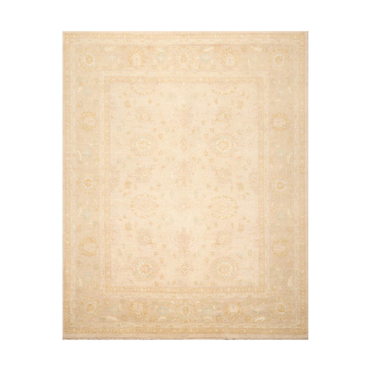 8x10 Muted Earth Tones, Beige, Gray Color Hand Knotted All-Over 100% Wool Traditional Oriental Rug
