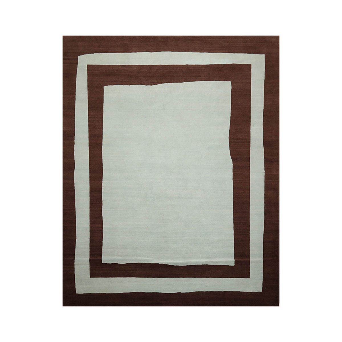 8x10 Aqua, Brown, Color Hand Knotted Geometric 100% Wool Modern Oriental Rug