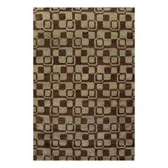 6x9 Aqua, Brown, Color Hand Knotted All-Over 100% Wool Modern Oriental Rug