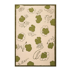 6x9 Beige, Green, Color Hand Knotted All-Over 100% Wool Modern Oriental Rug